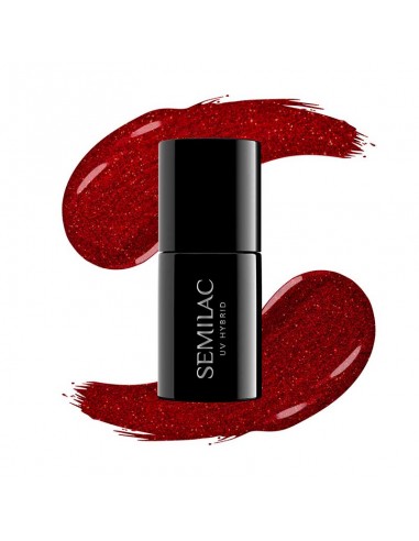 Esmalte semipermanente Semilac - 347 Pretty Red Glitter - 7ml