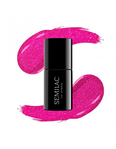 Esmalte semipermanente Semilac - 348 Charming Ruby Glitter - 7ml