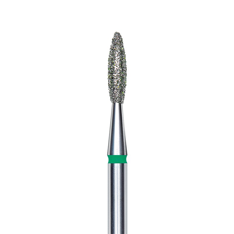 STALEKS Fresa diamantada en forma de cilindro redondeado - Verde - Diámetro 1.4mm - Pieza 8mm