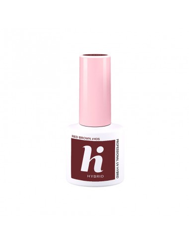 Esmalte semipermanente 5ml hi Hybrid - 406 Red Brown