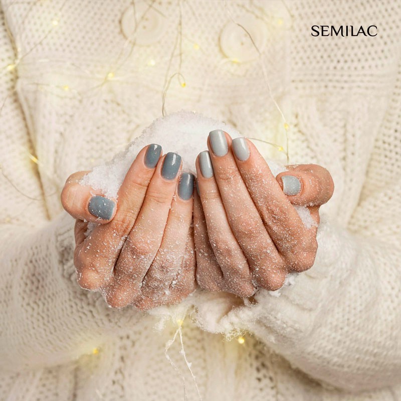 Esmalte semipermanente Semilac - 325 Frosty Carbon Shimmer - 7ml